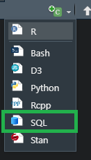 Screenshot of the add chunk short menu from the Editor bar